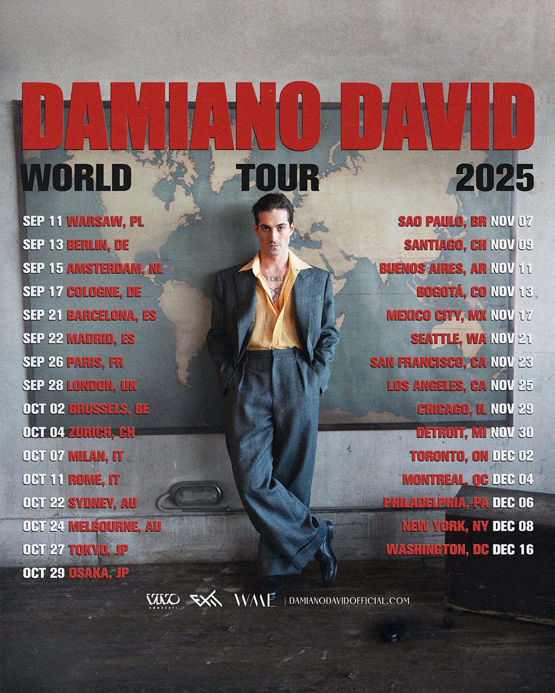 Damiano David Tour Poster 2025